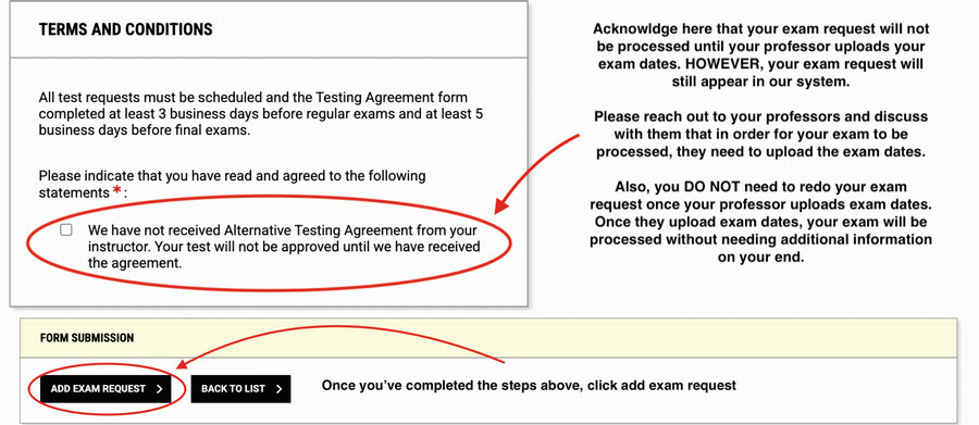 Student AIM Tutorial no exam dates from professor